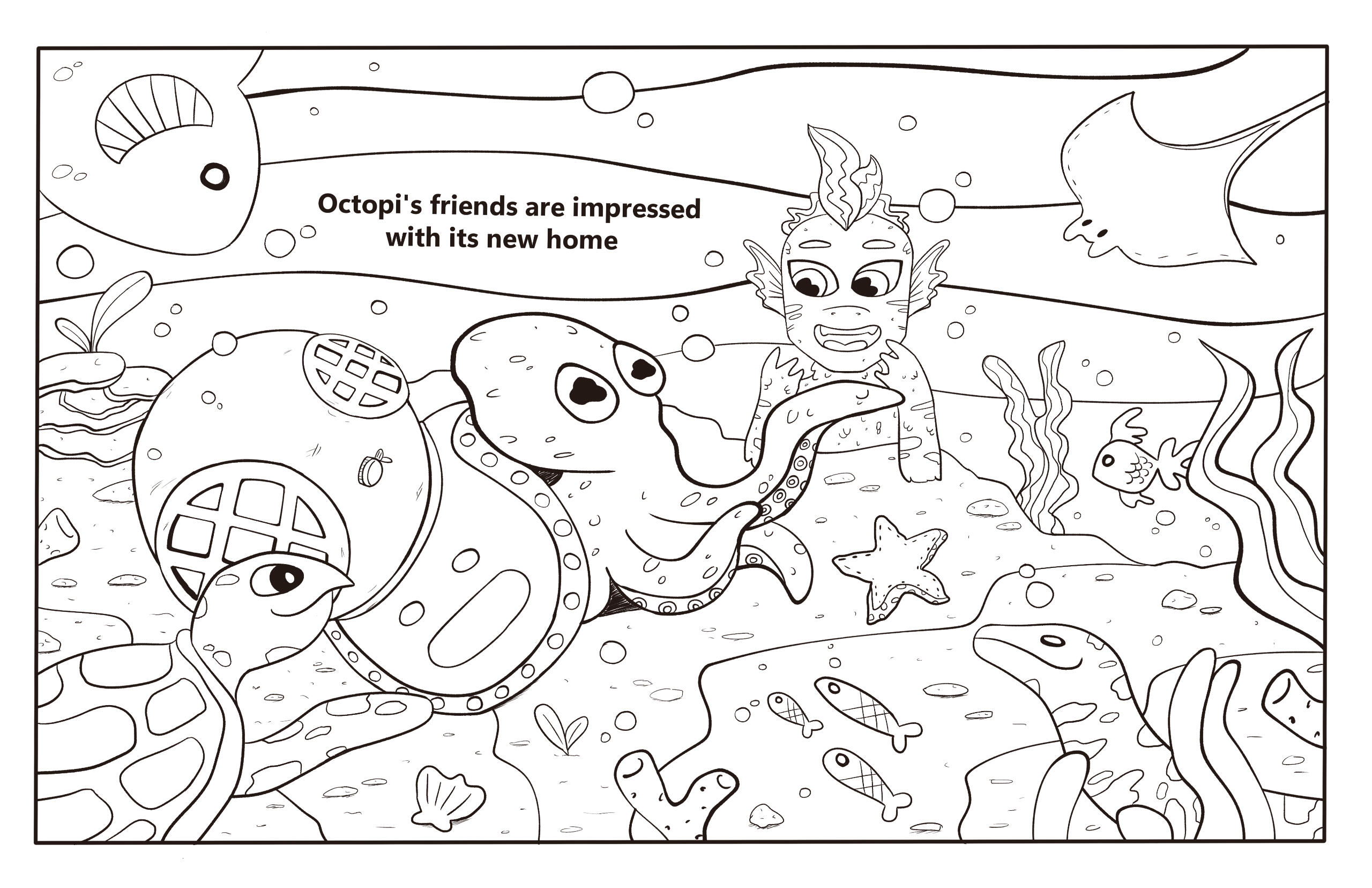 Coloring Page - Underwater Friends